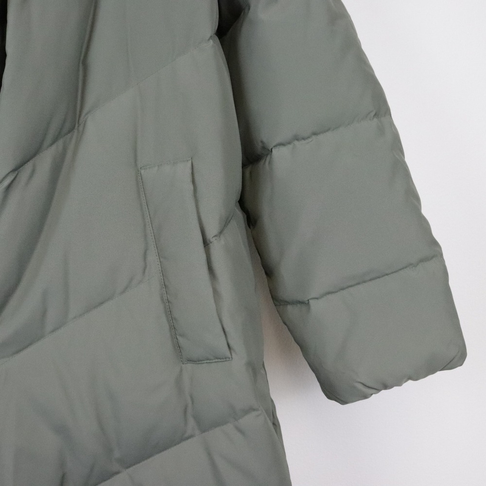 NWT Seraphine Green 3-In-1 Long Chevron Puffer Maternity Coat 12 Babywearing - Picture 8 of 16
